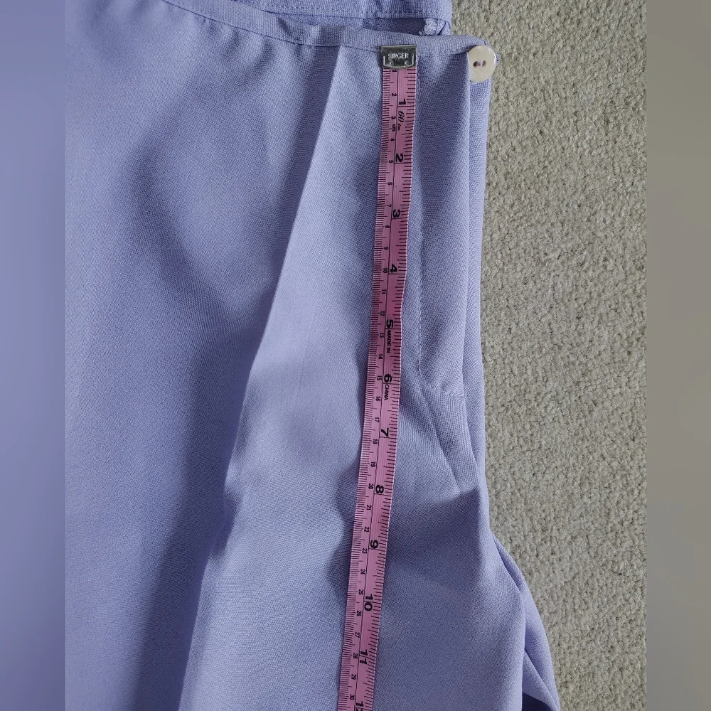 Vintage Wide Leg Lavender Pants with Folded Cuffs - Picture 4 of 5